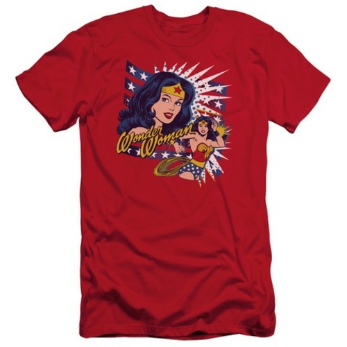 Trevco Dco-Pop Art Wonder - Short Sleeve Adult 30-1 Tee - Red- 2X