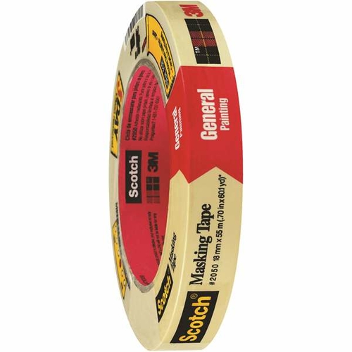 Scotch T934205012PK 0.75 in. x 60 yards 2050 Masking Tape, Natural