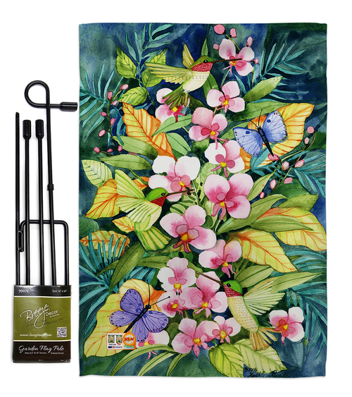 Breeze Decor BD-BI-GS-105055-IP-BO-D-US18-WA 13 x 18.5 in. Orchids & H