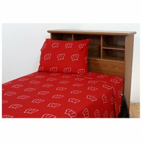 College Covers WISSSKG Wisconsin Printed Sheet Set King - Solid