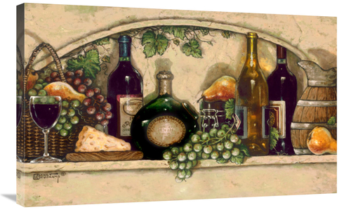 Global Gallery GCS-480995-36-142 36 in. Wine, Fruit N Cheese Niche