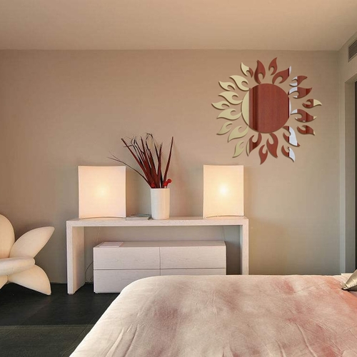 3D Mirror Sun Art DIY Removable Wall Sticker