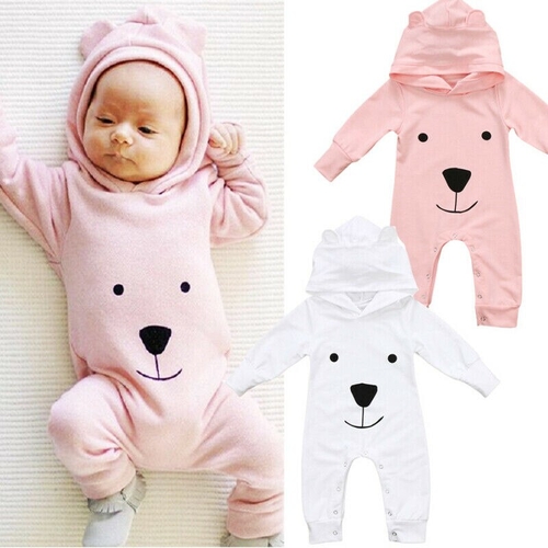 Newborn Baby Boy Girl Autumn Romper Cartoon Print