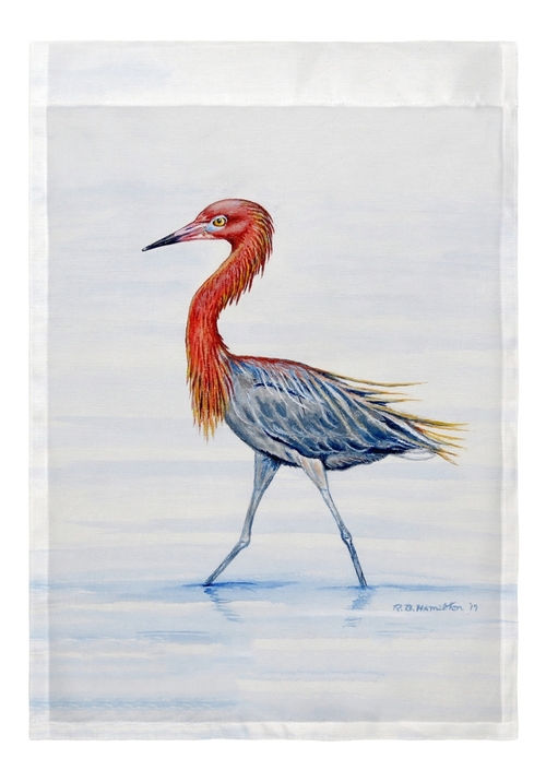 Betsy Drake FL820 Reddish Egret Flag - 12.5 x 18 in.