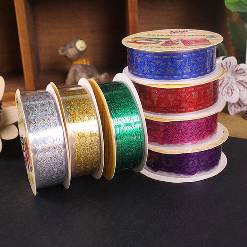 1Pc Washi Lace Roll Decorative Sticky Ribbon Self