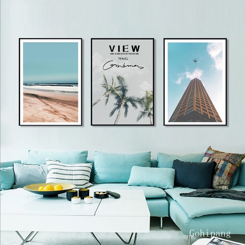 Scenery Seaside Wall Art Canvas Painting Beach