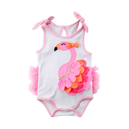 Newborn Infant Baby Girls Flamingo Sleeveless