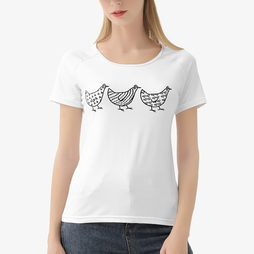 Jacki Easlick Three Chickens Handmade AOP Women T-shirt