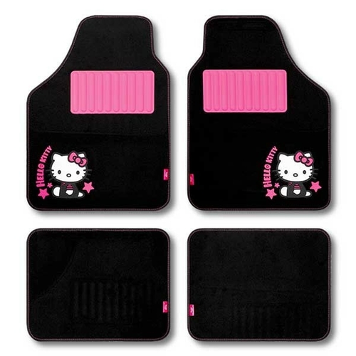 Car Floor Mat Set Hello Kitty Star Universal Black Pink (4 pcs)