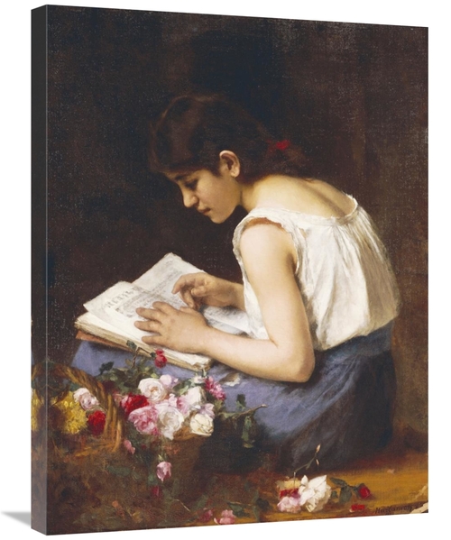 Global Gallery GCS-266496-30-142 30 in. A Girl Reading Art Print - Ale