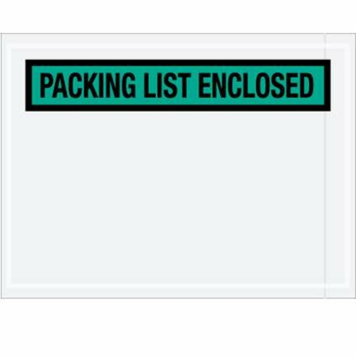Box Partners PL489 4 .5 x 6 in. 2 Mil Poly Green Packing List Enclosed