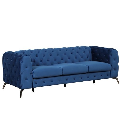 85.5" Velvet Upholstered Sofa with Sturdy Metal Legs,Modern Sofa Couch