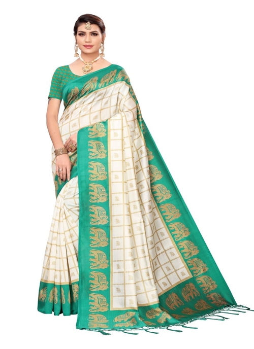 Generic Women's Art Silk Saree (Multi, 5-6 Mtrs)