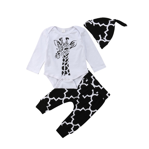 3Pcs Baby Giraffe Clothes Sets Newborn Babies Boy