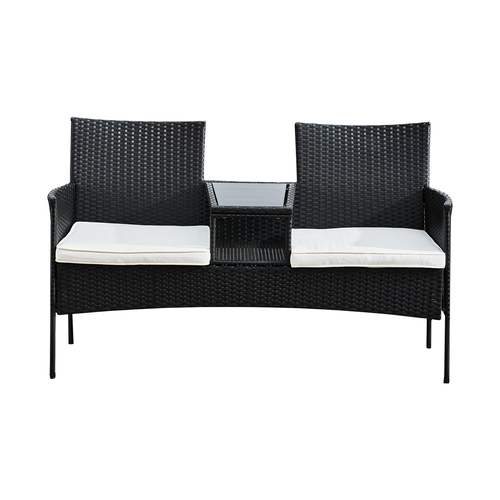 Teamson Home Rattan Garden Loveseat Furniture Set