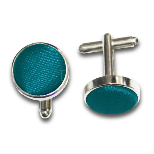 Plain Satin Cufflinks - Teal