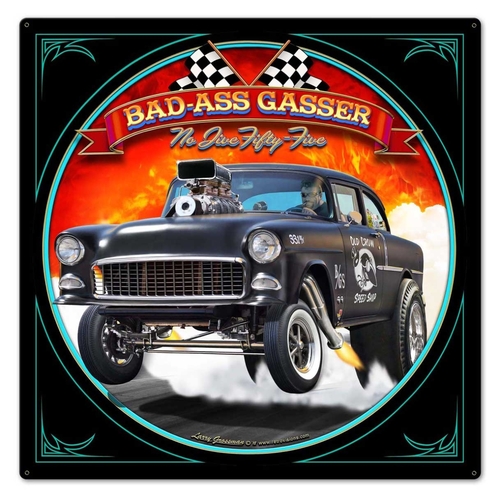 Larry Grossman LGB206 24 x 24 in. 1955 Bad-Ass Gasser Custom Shape Sig
