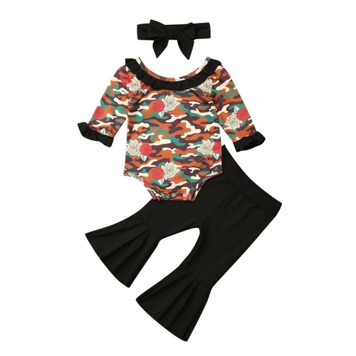 0 24M Infant Baby Girls Camo Clothes Set Babies