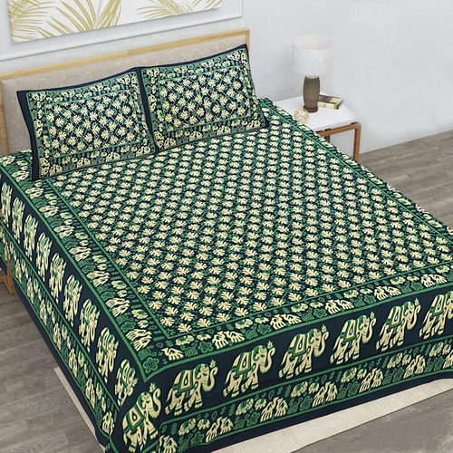 Serene Decor 100% Cotton 144 TC King Size Bedsheet for Double Bed (90