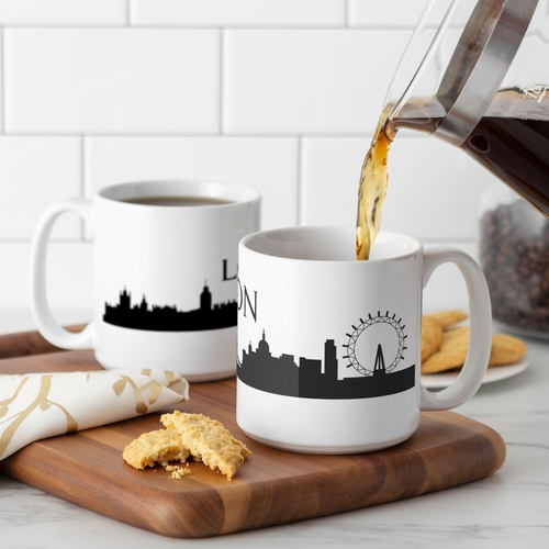 Cathys Concepts LON-3900ST 20 oz London Cityscape Coffee Mugs