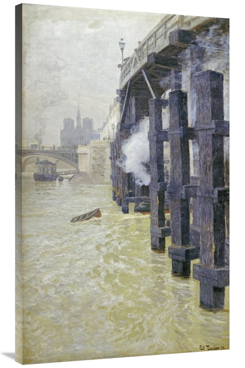 Global Gallery GCS-267385-44-142 44 in. The Seine in December Art Prin