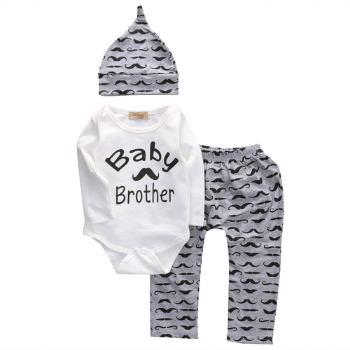 3 Pcs Beard Newborn Baby Kids Girl Boy Letter