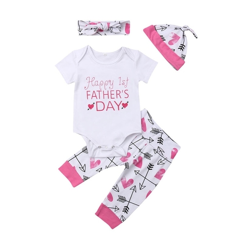 Newborn Father's Day Clothes Baby Girl Boy 4Pcs