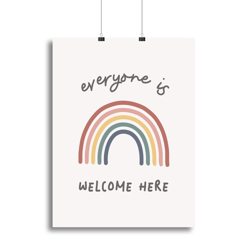 Everyone Is Welcome Here Canvas Print or Poster