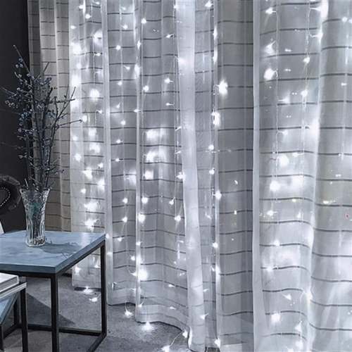 3M x 3M 300-LED White Light Romantic Curtain String Light 