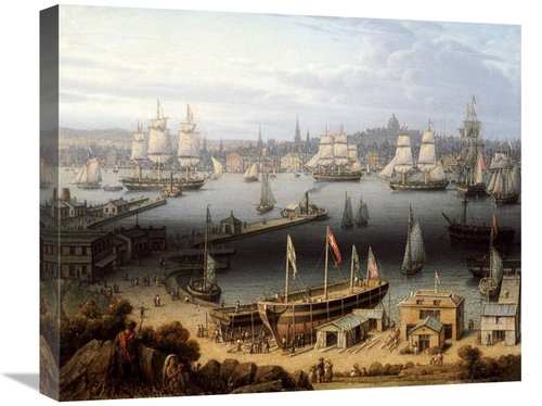 Global Gallery GCS-268502-22-142 22 in. Boston Harbor Art Print - Robe