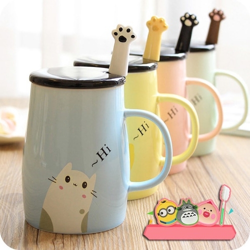 Ceramic Coffee Mug and Spoon Set