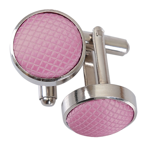 Solid Check Cufflinks - Light Pink