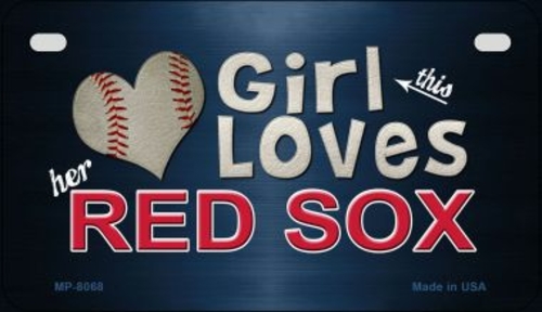 Smart Blonde MP-8068 7 x 4 in. This Girl Loves Her Red Sox Novelty Met