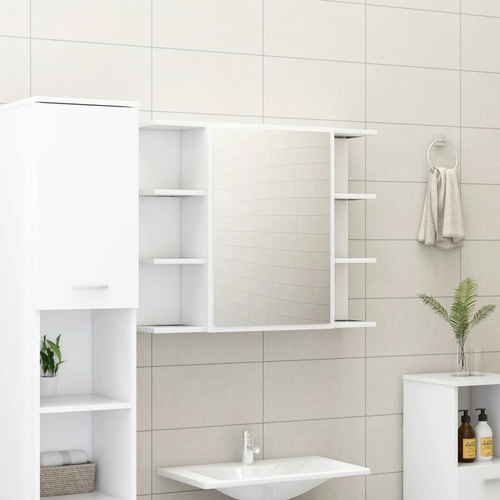 Bathroom Mirror Cabinet White 31.5"x8.1"x25.2" Chipboard