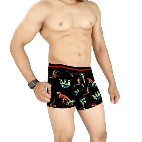 Men Dino Printed slim solid underwear (Size-36inches) (Color-BLACK)
