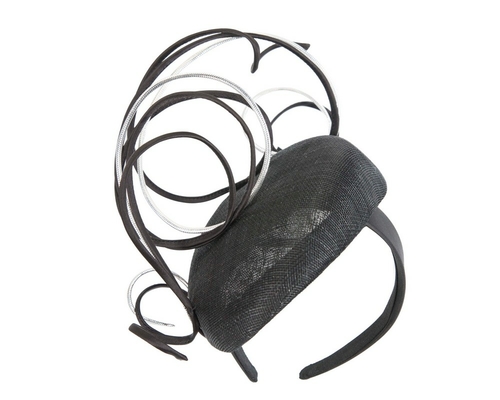 Designers black & silver pillbox fascinator