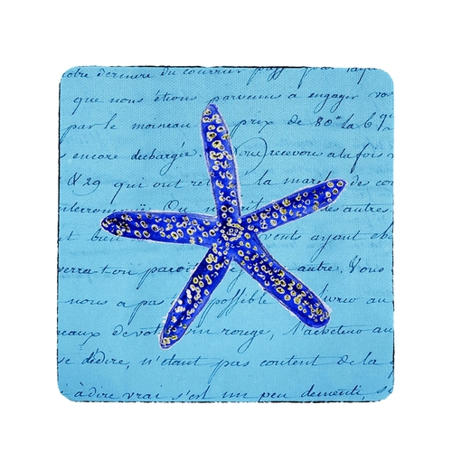 Betsy Drake CT991 Blue Starfish Coaster - Set of 4