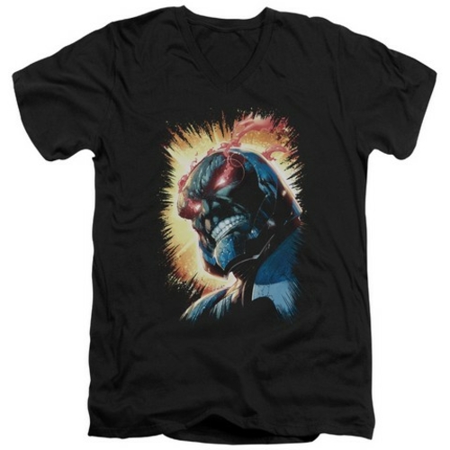 Trevco Jla-Darkseid Is Short Sleeve Adult V-Neck 30-1 Tee- Black - XL