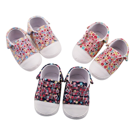 Newborn Baby Girls Flowers Print Prewalker Kids