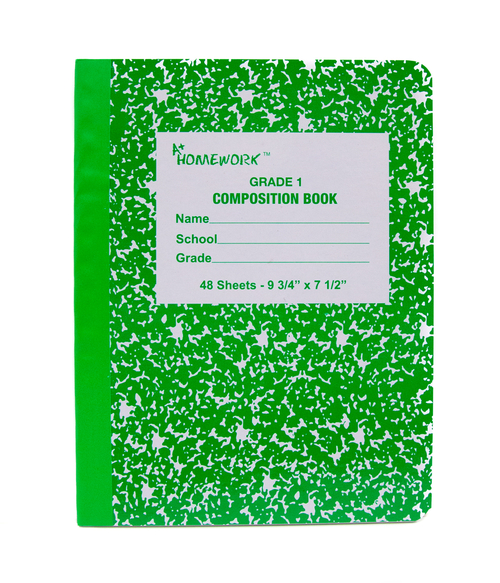 A+ Homework Marbled Wide Ruled Composition Book - 48 Count, 48 Sheets,