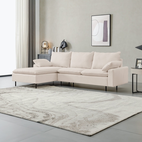 L-Shaped linen sectional sofa with right chaise(left-facing