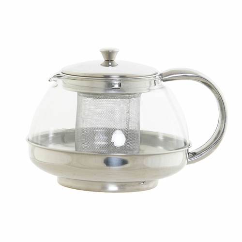 Teapot DKD Home Decor Silver Stainless steel Crystal Plastic 18 x 14 x