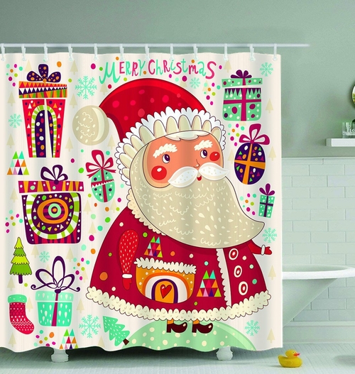 Colorful Santa Claus Shower Curtain