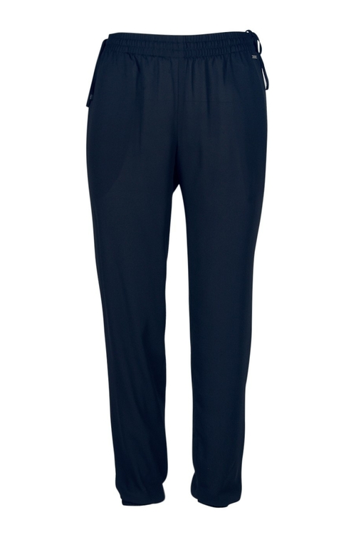 Tahari Elastic Waist and Ankle Ruched Solid Polyester Pants