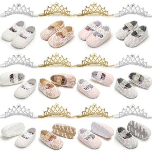 Newborn Baby Infant Girl Crib Shoes Soft Sole