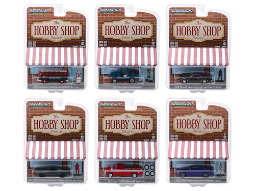 \The Hobby Shop\" Set of 6 Cars Series 6 1/64 Diecast Models by