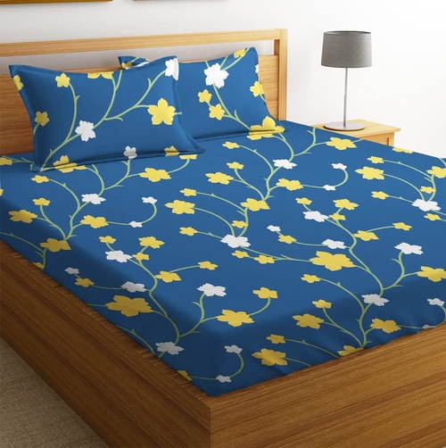 100% Microfiber bedsheet for Double Bed with 2 Pillow Covers