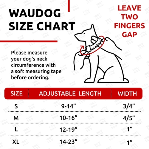 WAUDOG Waterproof Dog Collar   Adjustable Dog Collar for Large Dogs