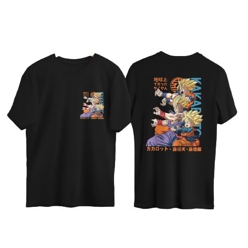 Mens Anime Character Printed Cotton Round Neck Half Sleeves T-Shirt