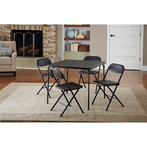 5-Piece Card Table Set, Black